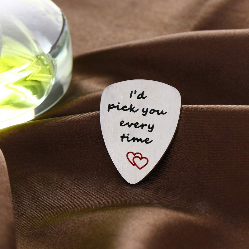 YeeQin I'd Pick You Every Time Guitar Pick, Musical Gift, Anniversary Date, Valentine's Day Gift for Men - Image 5